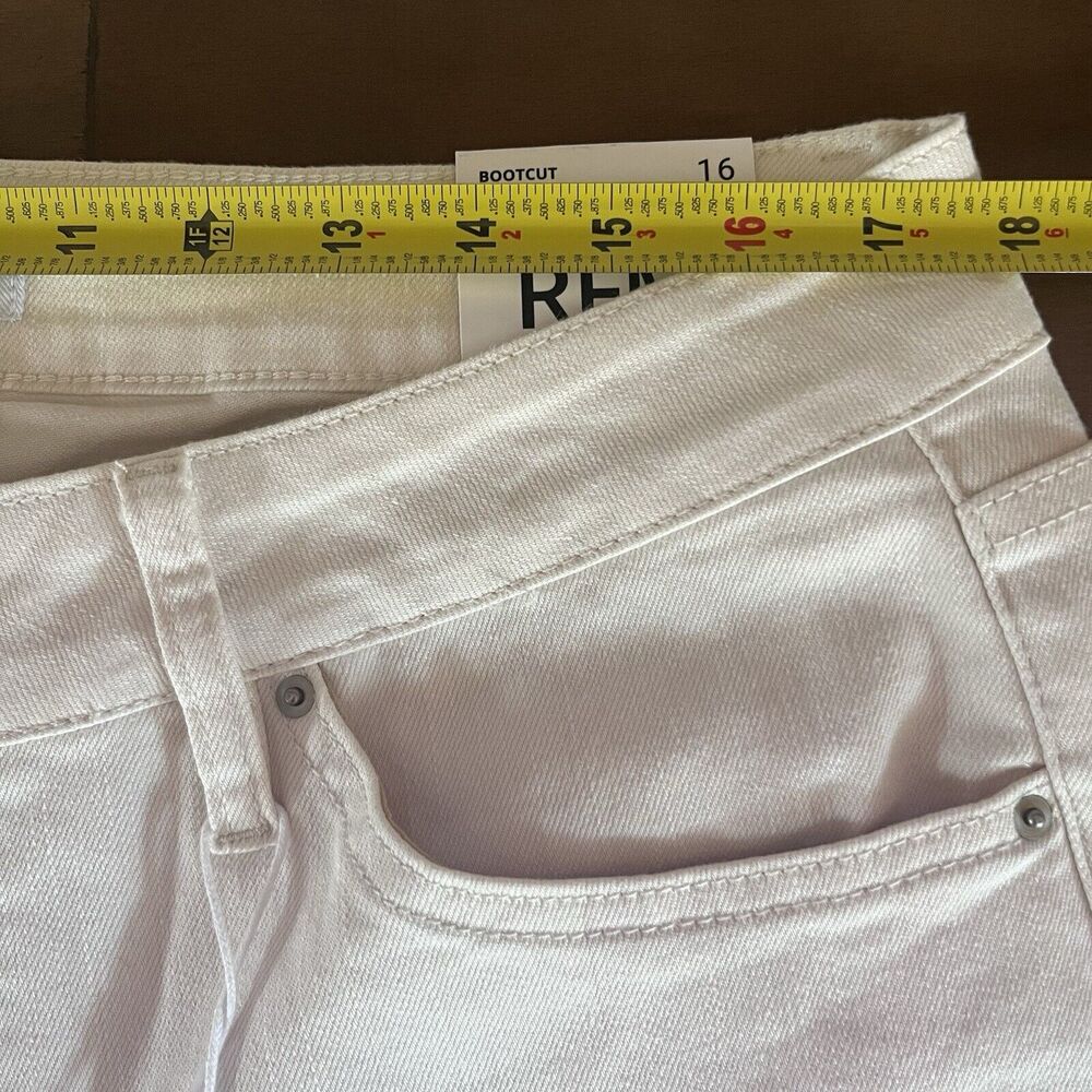 NWT RFM MIA Raw Hem‎ Bootcut Cropped Jeans Tummy Control Off White Size 16 NEW - Picture 13 of 16